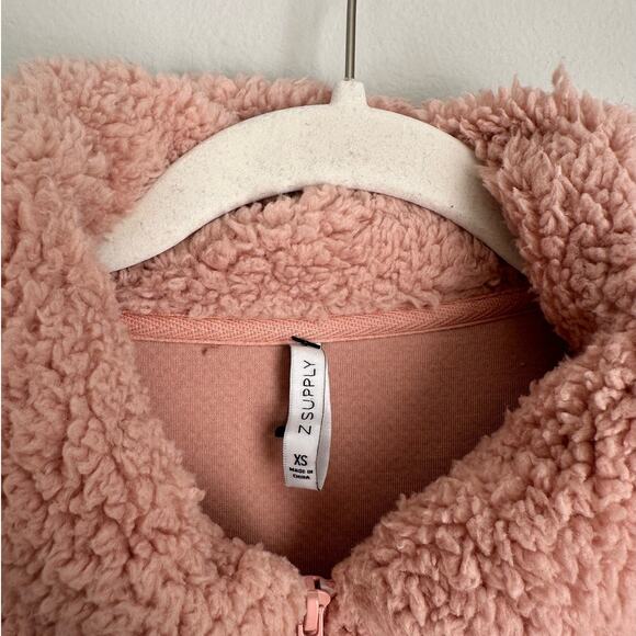 Z Supply Pink Shearling Teddy Jacket Women's XS - Picture 3 of 6